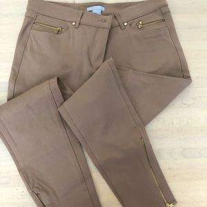 Tan jeans with gold hardware worn only once!